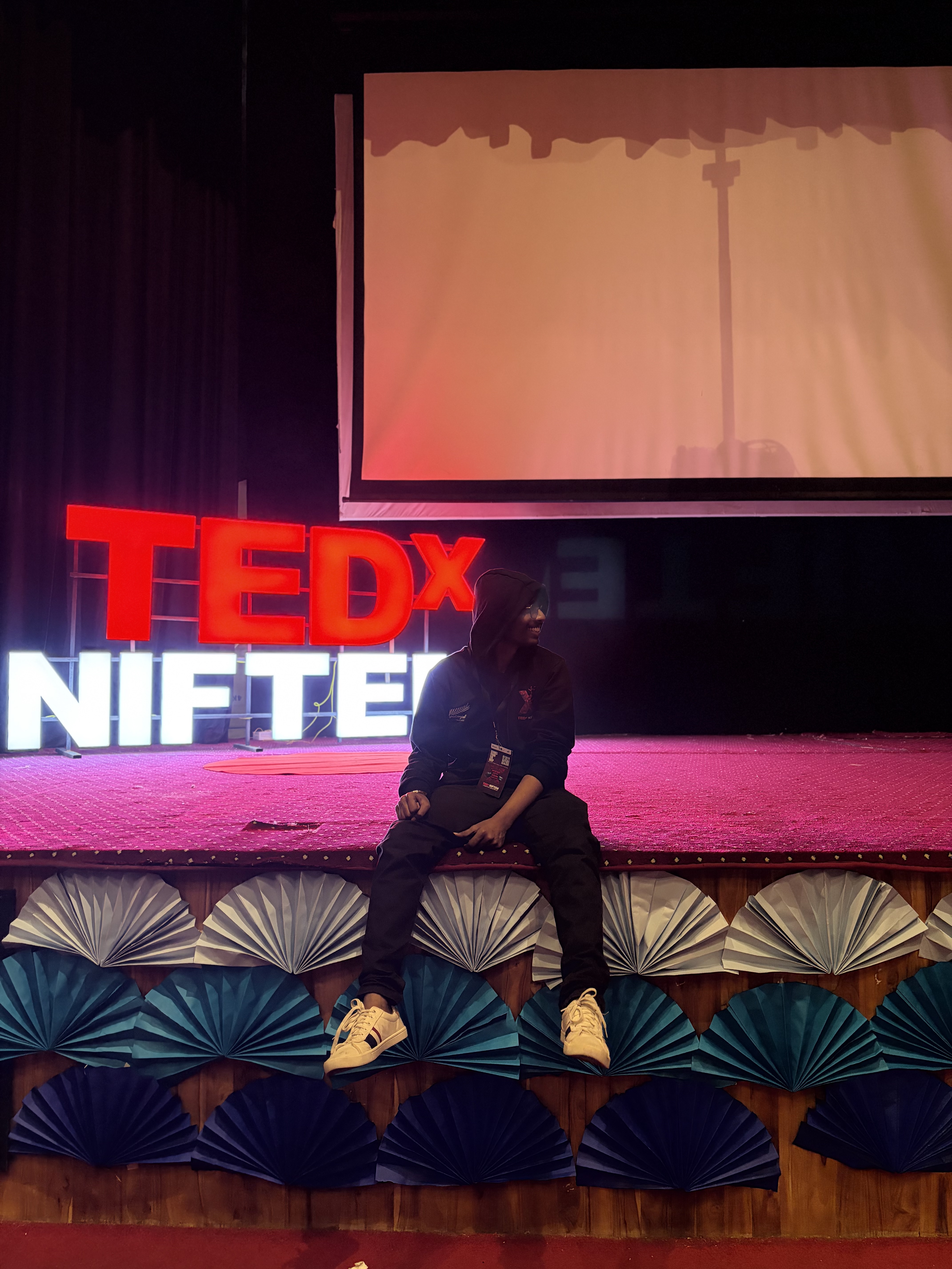 Kartheek Vinny organizing TEDxNIFTEM 2026 — leadership and event architecture at NIFTEM-K