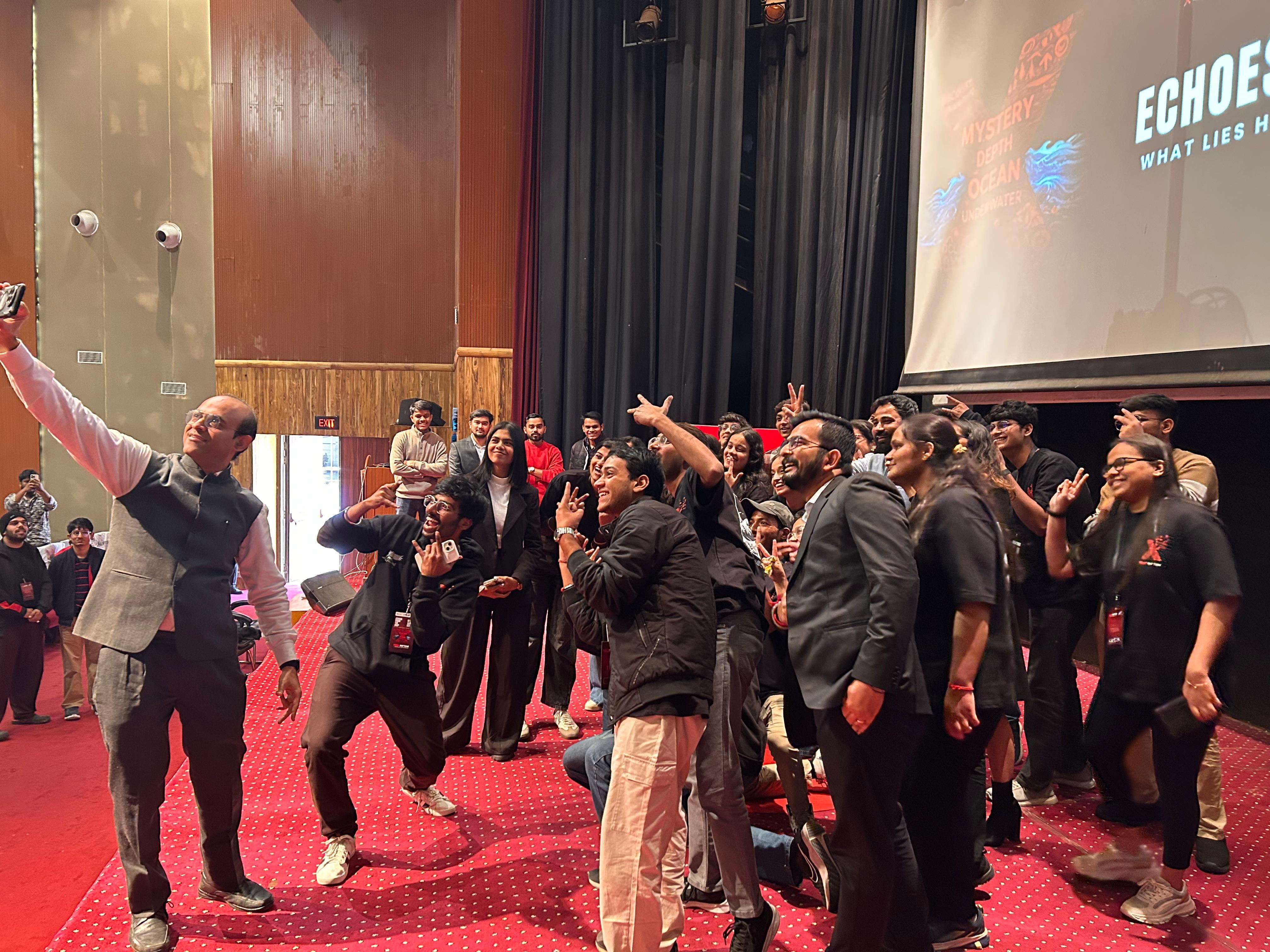 Kartheek Vinny taking a selfie at TEDxNIFTEM — Organizer of TEDx at NIFTEM Kundli